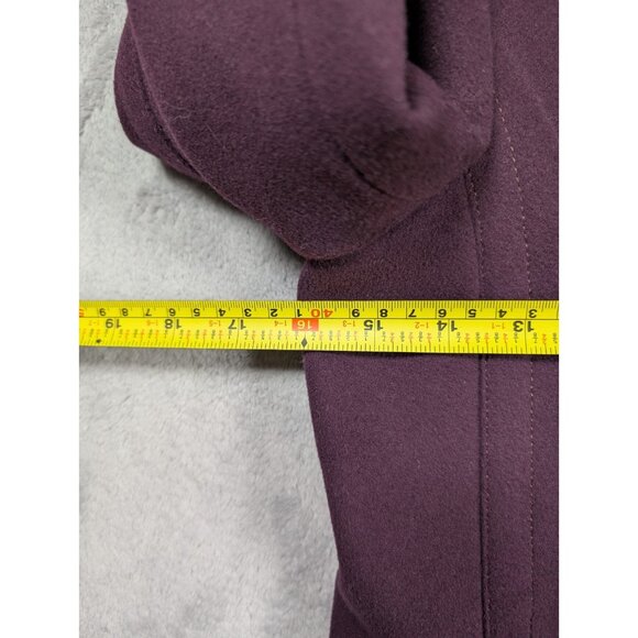 J Crew Womens Wool Pea Coat Jacket Size XS Plum Purple Double Breasted Luxury - Picture 4 of 7